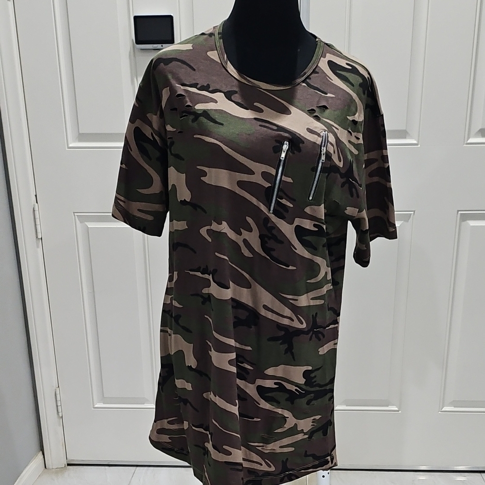 Camouflage Short Sleeve Dress